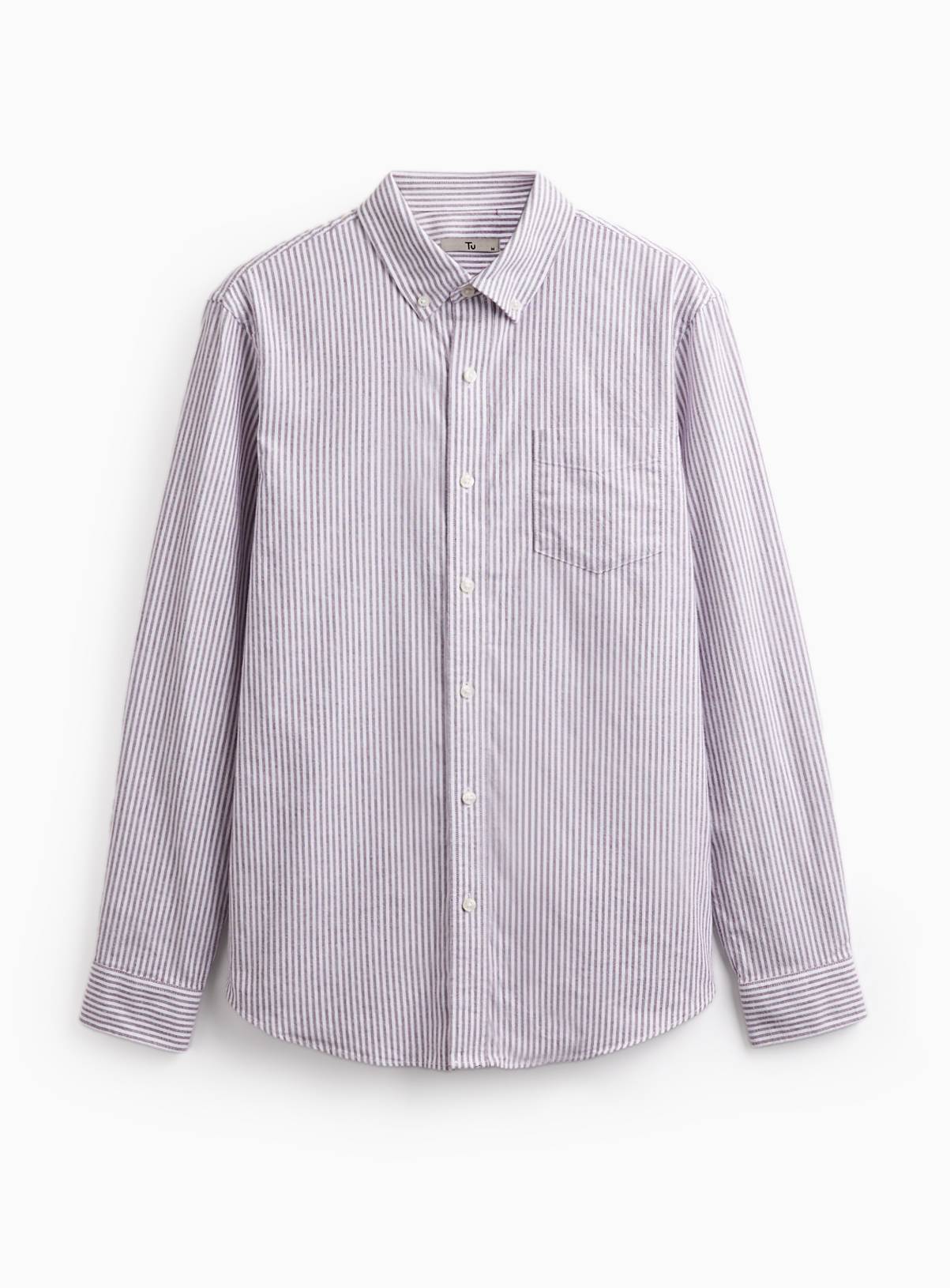 Red & White Ticking Stripe  Long Sleeve Oxford Shirt XXXL - Image 1
